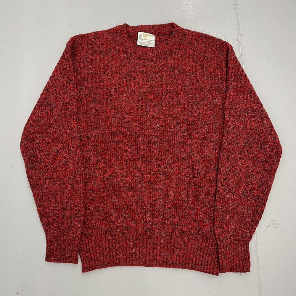 Vintage 90s London Fog Red/Black Acrylic Knit Sweater
